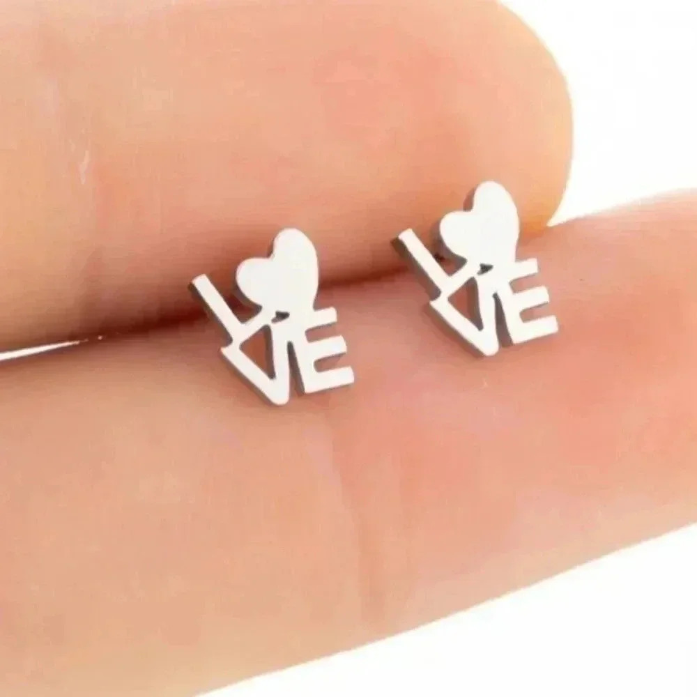 Love Heart Stainless Steel Earring